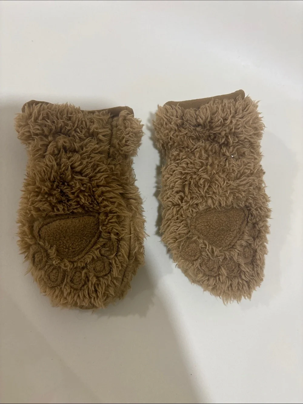 The North Face Kids Fuzzy Mittens in Tan